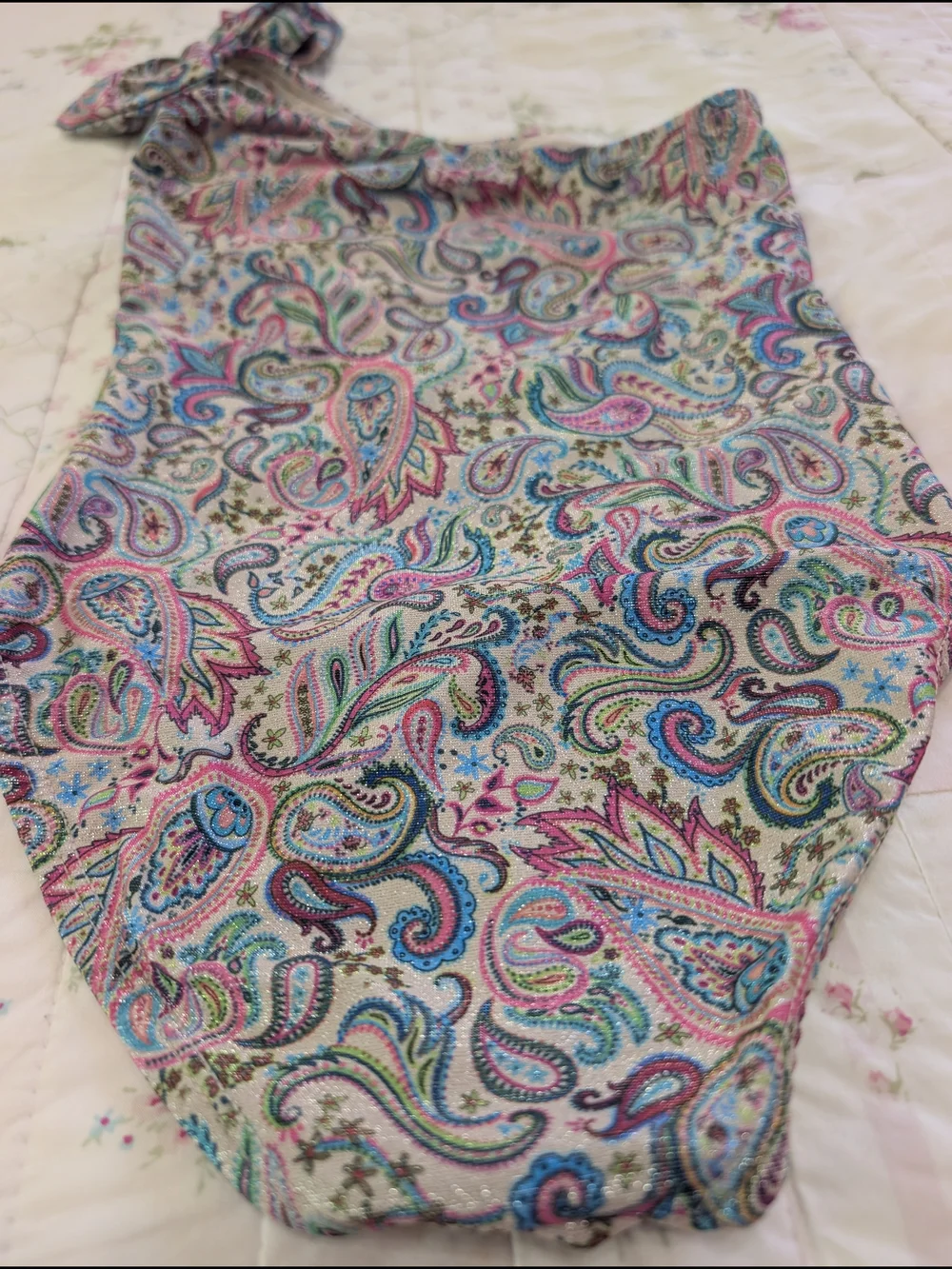 PQ Swim Paisley One-Shoulder Bow Swimsuit